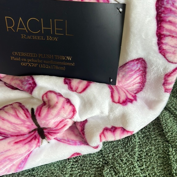 RACHEL Rachel Roy Butterfly 🦋 Throw Pink Purple & White NEW! - Picture 8 of 9